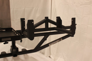 UNIVERSAL HITCH MOUNT TIRE RACK WITH COOLER MOUNT & WORK TABLE